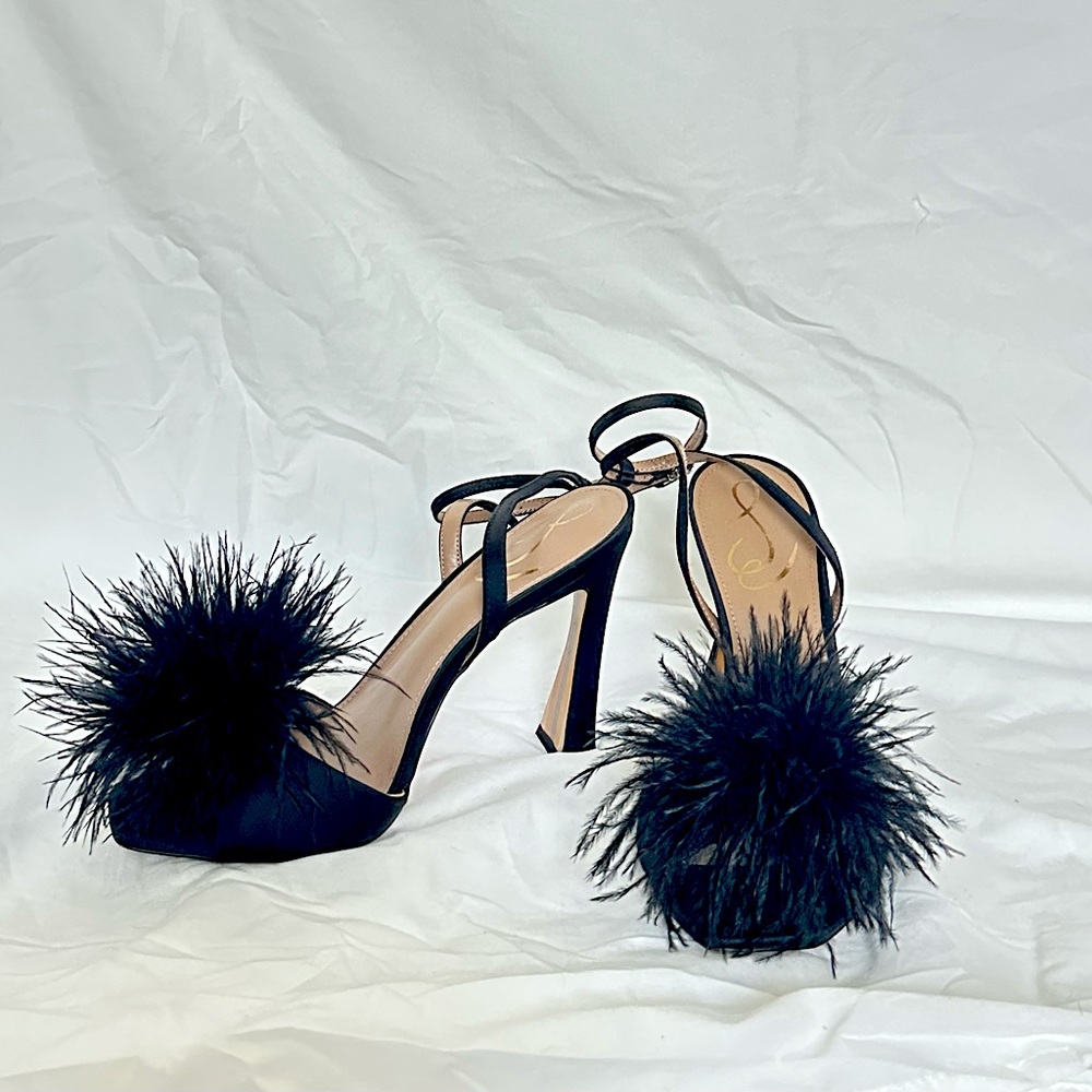 Sam Edelman Black Skinny Heel with Fluff
